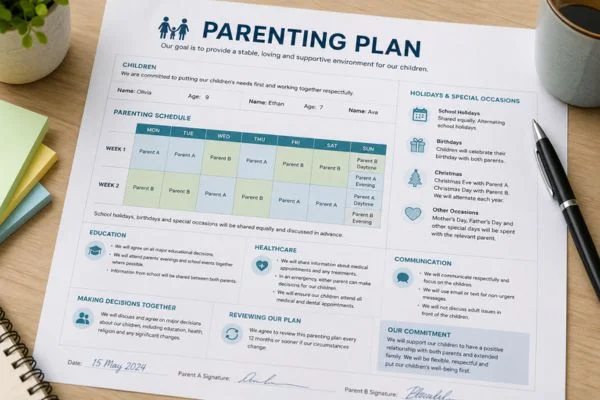 Understand parenting plans Weston-super-Mare